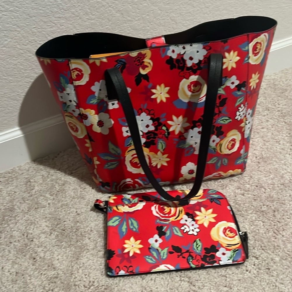 Large flower tote bag